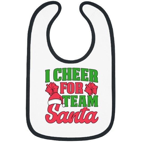Santa Claus Cheerleader Christmas cheer Coachs team Santa Bibs