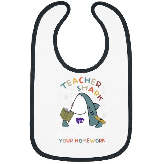 Kansas State Wildcats Teacher Shark Do Your homeswork Bibs