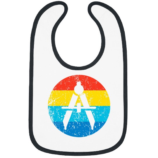 Architect Job Engineer vintages Compass Retro 1970s Style Circle Bibs