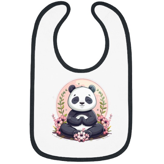 Bear Pet Bear Meditation Spirituality Yoga Floral Hindu Zen Buddha Bibs