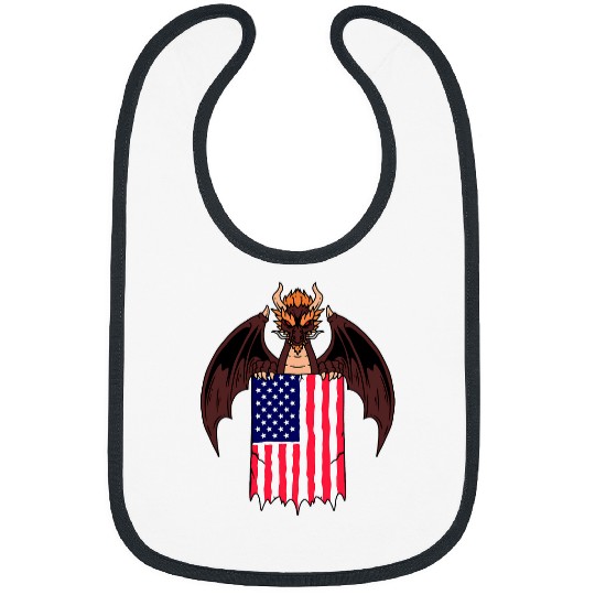 Dragon Pet Mythical Dragon Wings American Flag Fantasy Bibs