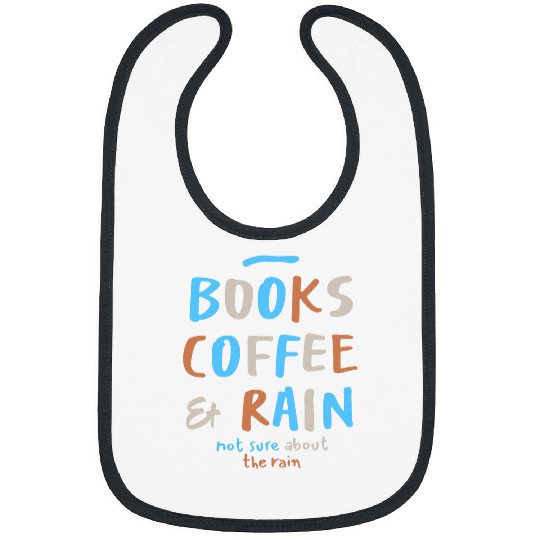 Coffee Fun Happy Books Coffee Rain Funny Navy Blue Bibs