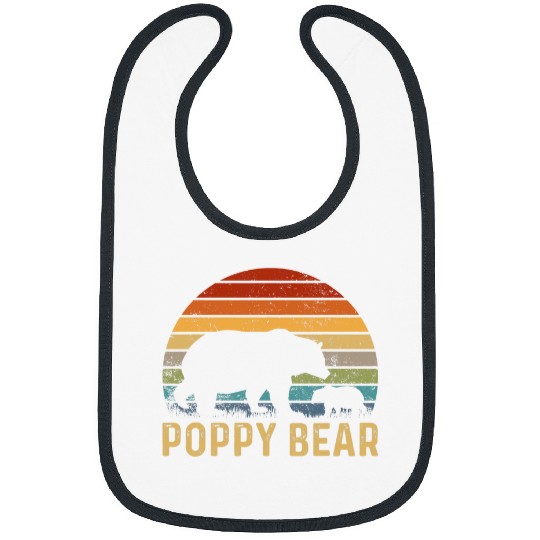 Bear Pet Funny Poppy Bear s Cub Kid Fathers Day Grandpa Bibs