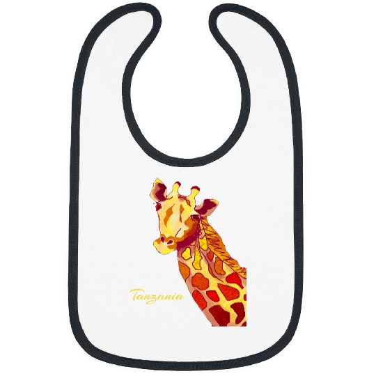 Giraffe Pet Tanzania Watercolor Wildlife Cute Nature Bibs