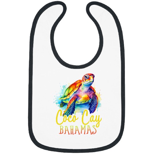 Turtle Pet Coco Cay Bahamas Colorful Sea Turtle Family Vacation Trip Bibs