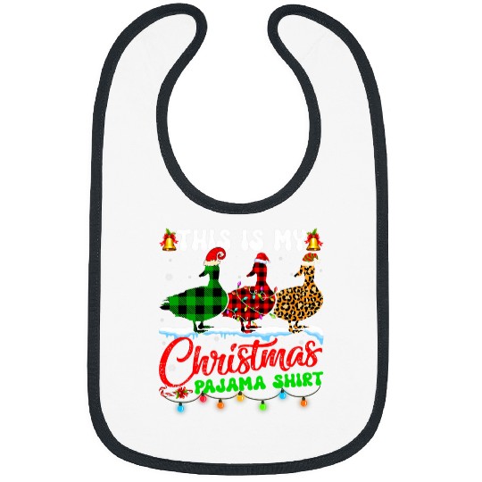 Duck Pet This Is My Christmas Pajama xmass Santa Hat Bibs