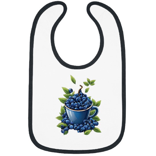Blueberry Coffee Cup Farmer Blueberries Berry Healthy Fruit Bibs