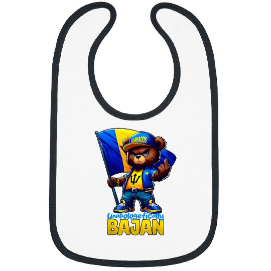 Bear Pet UNAPOLOGETICALLY BAJAN Flag Barbadian Teddy Bear Barbados Bibs