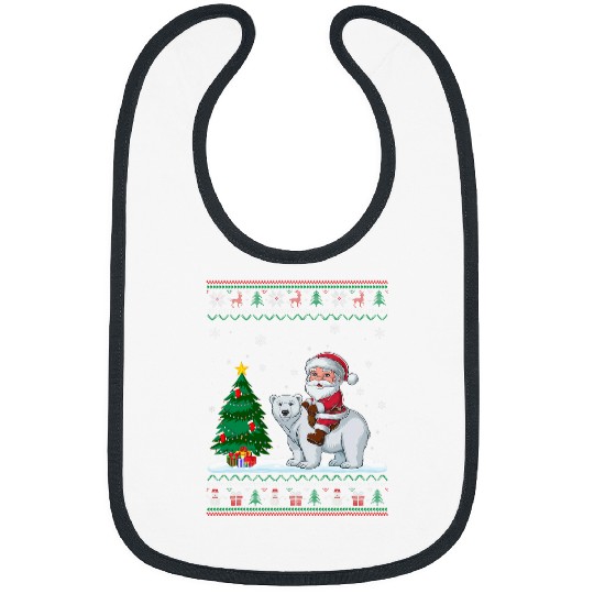 Bear Pet Ugly Christmas Tree Lights xmass Santa Riding Polar Bear Bibs