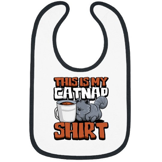 Coffee Fun Cat Nap Funny Lazy Kitty Coffee Animal Sleeping Humor Bibs