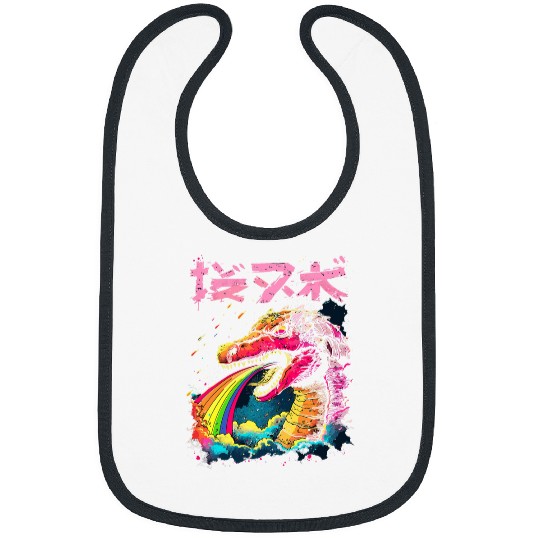 Dragon Pet Japanese Art Dragon Rainbow Kaiju 10 Bibs