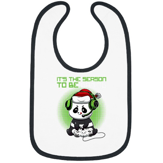 Panda Pet Funny Gamer Panda Christmas It s The Season To Be Gaming Bibs
