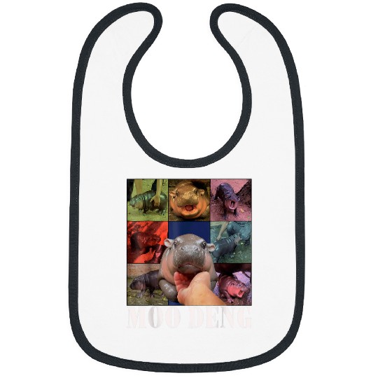 Hippo Pet Funny Moo Deng Baby Pygmy Hippo Cute Zoo For Family Meme 1 Bibs