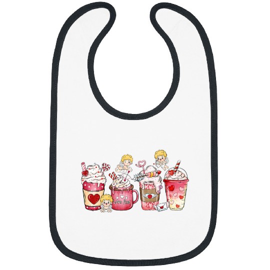 Coffee Fun Valentines Day Cupid Cherub Latte Love Fuel Mom Wife Bibs