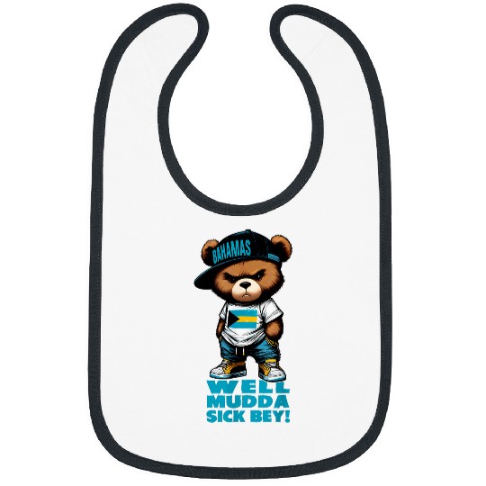 Bear Pet WELL MUDDA SICK Bahamas Outfit for Men Women Teddy Bear Bibs