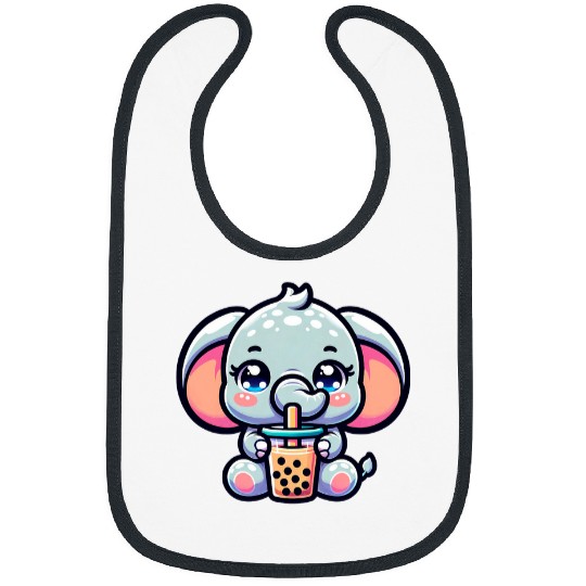 Elephant Pet Kawaii Elephant Anime Boba Tea Bubble Milk Tea Kids Bibs
