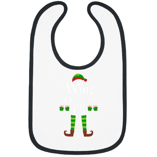 Wines Fun Funny Family Christmas Matching The Wines Drinking Elf Bibs