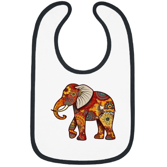 Elephant Pet Floral Print Elephant Bibs