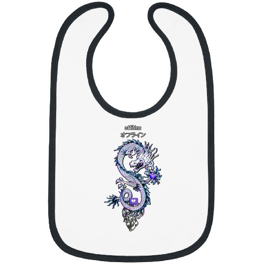 Dragon Pet Offline Skull japanese Dragon 90s retro Aesthetic Vaporwave Bibs