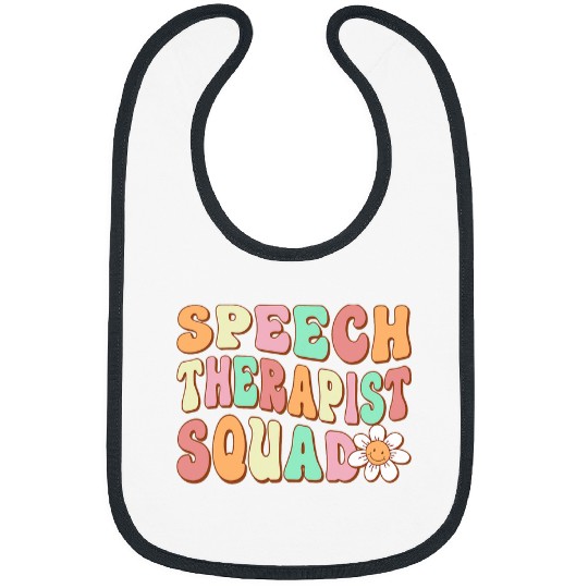 Speech Therapist Squad Retro Groovy Speech Therapy Vibes Bibs