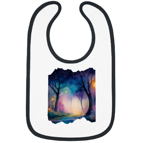 Boho Chic Floral Galaxy Enchanted Forest Night Sky Bibs