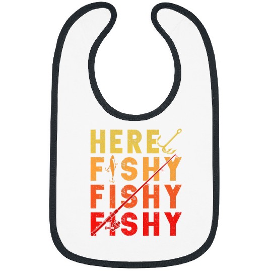 Fish Fisher Fisherman Funny Kids Retro Bass Fishing 1 Bibs
