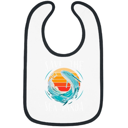 Panda Pet Save The Sea Panda Marine Biologist Ocean Cute Panda Lover Bibs