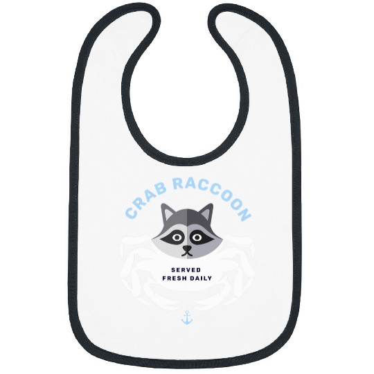 Raccoon Pet Crab Raccoon Crab Rangoon Funny Pun Joke Gag Bibs
