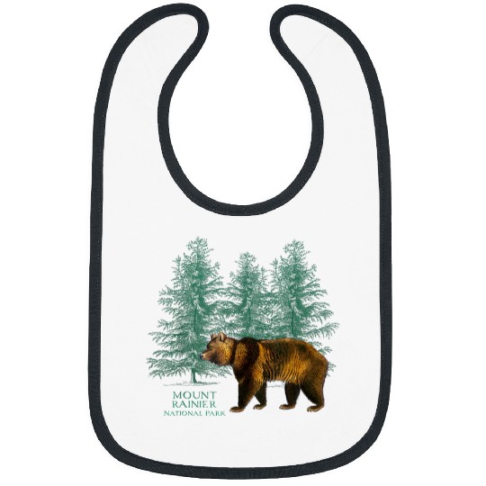 Bear Pet Mount Rainier National Park Washington Bear Trees Souvenir Bibs