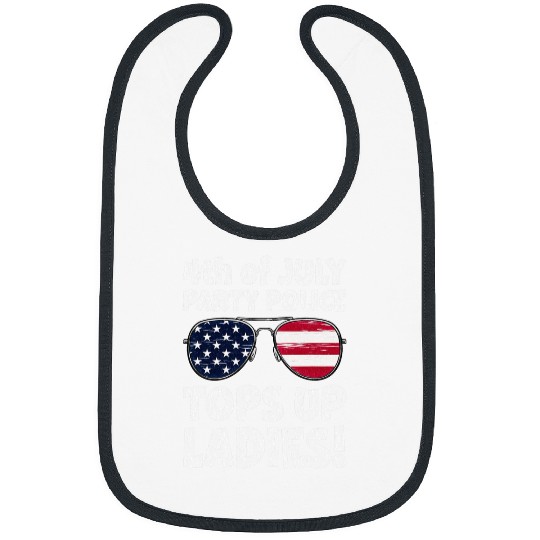 4th Of July Party Police Tops Up Ladies Bibs