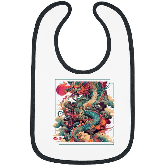 Dragon Pet Japanese Dragon Mythology Art Digital Japan Style Graphical Bibs