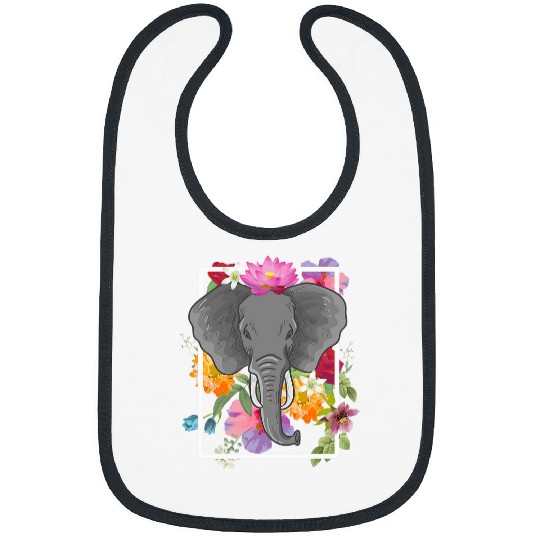 Elephant Pet Flowers Elephants Vintage Bibs