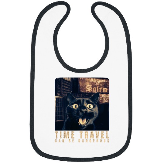Funny Cat Selfie in Salem Time Travel Can Be Dangerous Cat Bibs