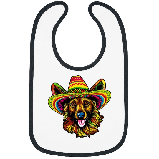 German Shepherd Funny Dog Cinco de Mayo Party Animal Fiesta 2 Bibs