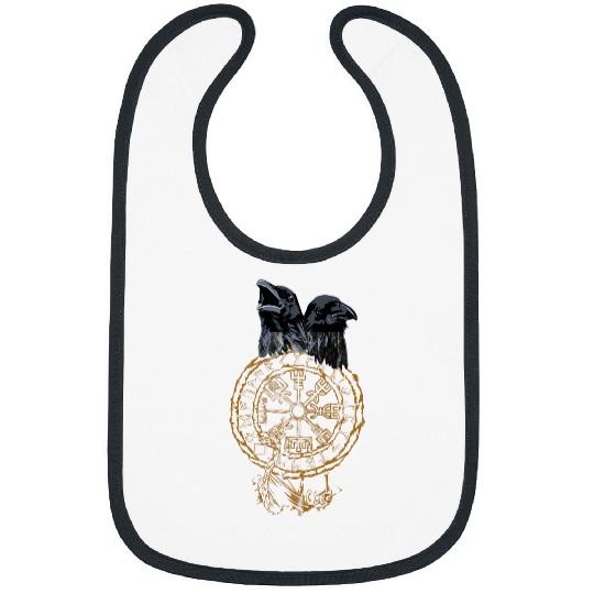 Asatru Germanic Viking Vegvisir Pagan Odin Ravens Copper Bibs