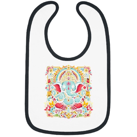Elephant Pet Kid Ganesh Symbol Yoga Hindu Elephant God Ganesha Puja 4 Bibs