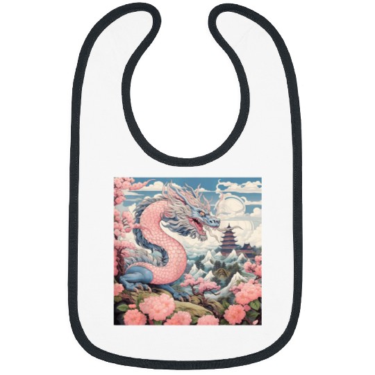 Dragon Pet Japanese Cherry Blossom with Kaiju Dragon Bibs