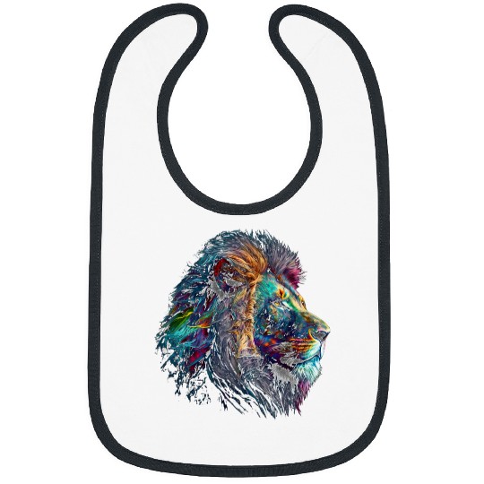 Lion Pet Head Colourful Animal Print Art Painting Lion 8 Bibs