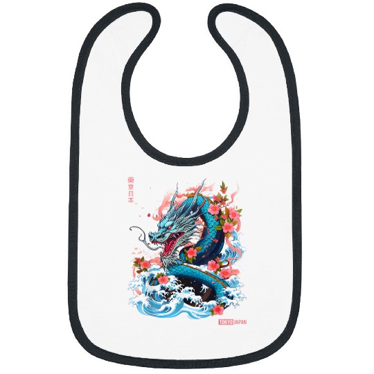 Dragon Pet Japanese Dragon Tokyo Asian Manga Inspired Retro 80s Style Bibs