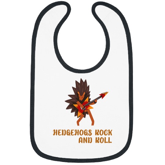 Hedgehog Pet rock and roll hedgehog with guitar Bibs