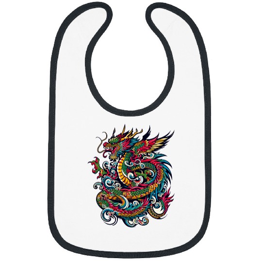 Dragon Pet Japanese Dragon Tattoo Japan Fantasy Asian Art Boys Girls Bibs