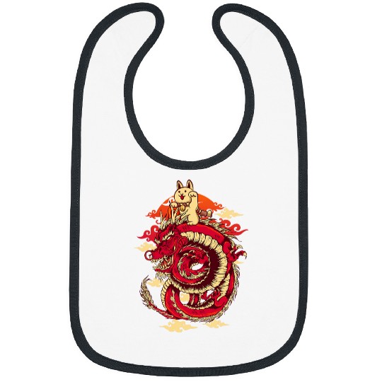 Dragon Pet Japanese Dragon Maneki Neko Cat Japan Aesthetics Bibs