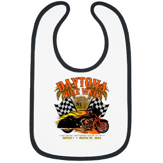 2024 DAYTONA BEACH BIKE WEEK CHECKERED FLAG DESIGN ON FRONT Bibs