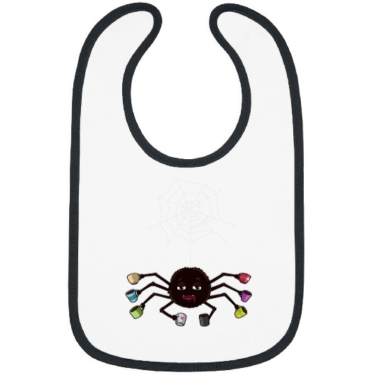 Coffee Fun Spider Coffee Drinker caffeines Addict Cute Spiderweb Bibs