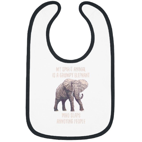Elephant Pet Funny Grumpy Love Vintage Bibs