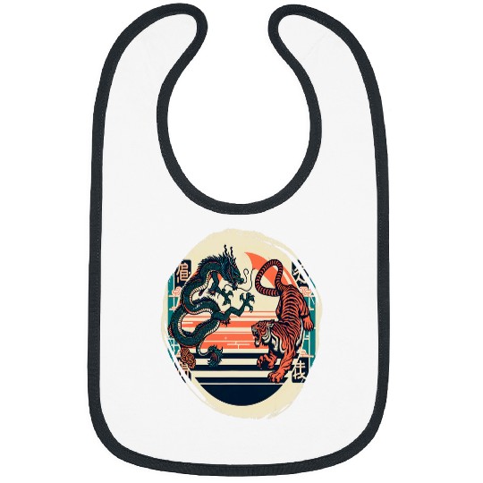 Dragon Pet Japanese Dragon Folklore Tiger Fighting Bibs