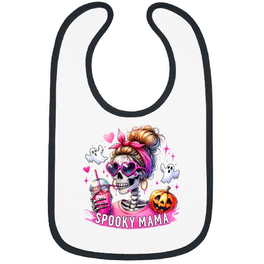 Coffee Fun Spooky Mama Skeletons Mom Coffee Jack O Lantern Halloween Bibs