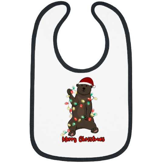 Bear Pet Funny Santa Bear Christmas Holiday Klaus Family Team Santa Bibs