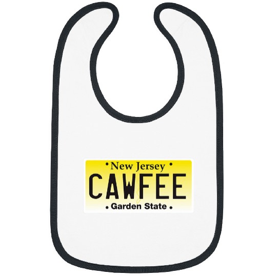 Coffee Fun Cawfee New Jersey Coffee Lover License Plate Bibs