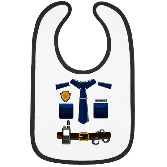 Adult Kids Halloween Cop Uniform Officer Police Costume Bibs